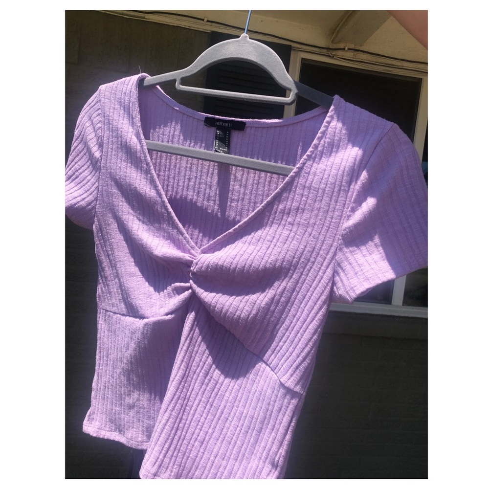 Ribbed lilac tee
